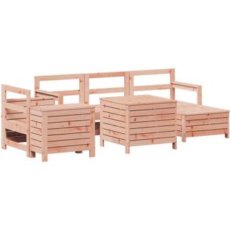 vidaXL Juego De Sof&aacute;s De Jard&iacute;n 7 Pzas Madera Maciza De Abeto Douglas Vidaxl