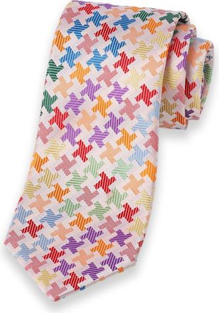 Paul Fredrick Geometric Woven Silk Tie