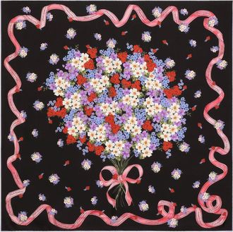 Dolce & Gabbana Sjaal met bloemenprint - Zwart