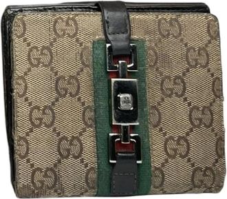 Gucci Pre-owned Wallets, female, Beige, Size: ONE SIZE Pre-owned Cotton Wallet