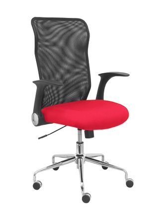 Piqueras y Crespo Silla Minaya Respaldo Malla Negro Asiento Bali Rojo
