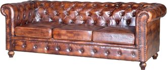 Giner&Colomer Sofa chester en piel natural