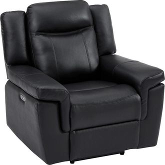 Vente-Unique Sill&oacute;n relax el&eacute;ctrico de piel KENNETH - Negro
