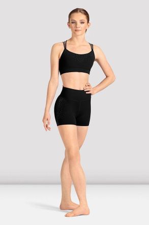 Bloch BLOCH Ladies Mirella Celeste Cross Back Printed Crop Top, Black