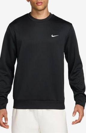 Nike Dri-FIT Primary Fleece UV Crewneck Sweatshirt in Black/White at Nordstrom Rack, Size Xx-Large