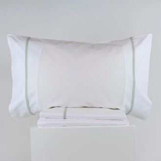 Casa da Laura S&aacute;banas 100% algod&oacute;n 180 hilos vibo gris cama 135/140 2 almohadas 50