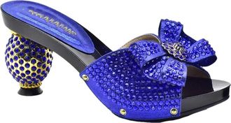 Generic Womens Shoes and Bag Set Stiletto High Heel Slip On Shoes Matching Full Rhinestone Flower Evening Handbag