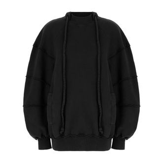 Dolce & Gabbana Cotton Crew Neck Sweatshirt - female - Dolce & Gabbana - Sweatshirts - Black - XS - Sweatshirts & Hoodies