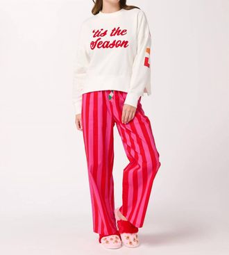 Shiraleah Festive Stripe Boxer Pant In Red / Pink