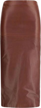 Petar Petrov leather pencil skirt - Brown