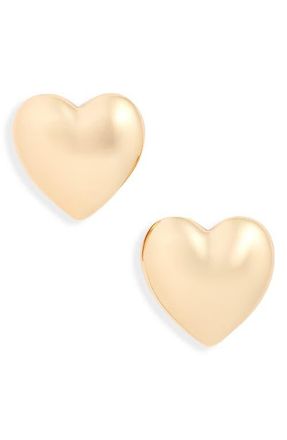 Open Edit Puffy Heart Stud Earrings in Gold at Nordstrom