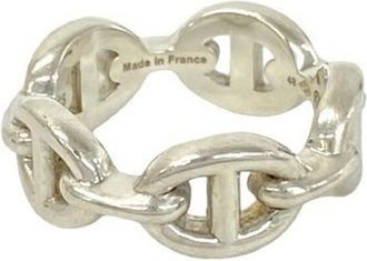 Herm&egrave;s Silver Silver 925 Band Ring (Pre-Owned)