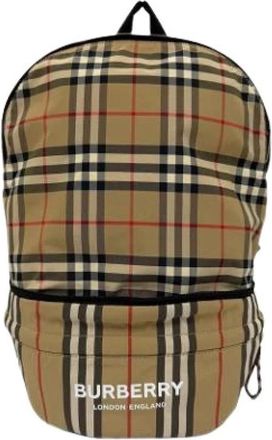 Burberry Pre-owned Vintage Plaid Backpack - unisex - Vintage Rugzakken - Beige - ONE Size - Nylon - Vintage