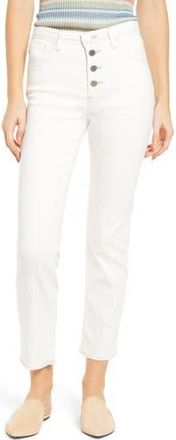 AG - Adriano Goldschmied The Isabelle High Waist Ankle Straight Leg Jeans in Moderne White at Nordstrom Rack, Size 25