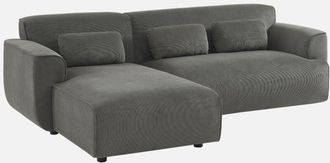 Sweeek Sof&aacute; Esquinero De Pana De 2 A 3 Plazas, Esquina Izquierda