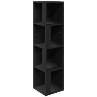 vidaXL Mueble De Esquina Madera Contrachapada Negro 33x33x132 Cm Vidaxl