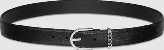 Gucci Belt With Stirrup Buckle, Size Gucci 100, Black, Leather