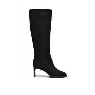 Maisons Skorpios Su&egrave;de laars met 7 cm hak - Dames - Laarzen met Hak - Zwart - 40 EU - Su&egrave;de - Schoenen