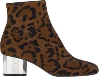 Ferragamo Womens Mirrored Heel Ankle Boots In Black/brown