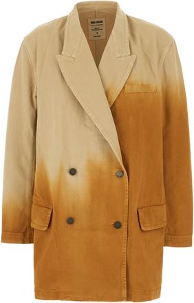 Uma Wang Uw 6030 Uw 224 Double-Breasted Coat - Dames - Mantel - Bruin - M - Jassen