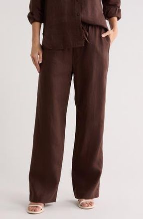 Rag & Bone Lori Linen Beach Pants in Espresso at Nordstrom Rack, Size X-Small