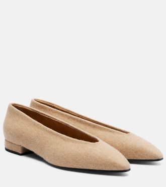 Loro Piana Rebecca herringbone ballet flats