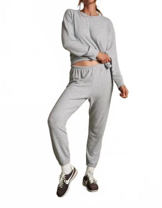 perfectwhitetee Marcie Brushed Sweater Pants In Heather Grey
