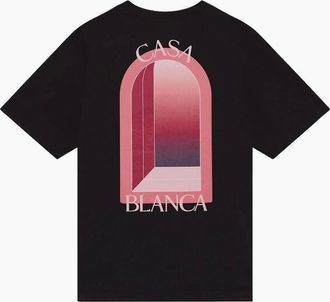 Casablanca Mens Arches Logo Regular Fit Black T-Shirt - Size: 40