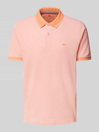 Fynch-Hatton Fynch-Hatton Regular Fit Poloshirt mit Logo-Stitching in Orange, Gr&ouml;&szlig;e L