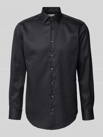 Christian Berg Regular Fit Businesshemd in Premiumqualit&auml;t aus aus Uni-Struktur in Anthrazit, Gr&ouml;&szlig;e 47/48