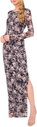 Ted Baker Nic Shirred Long Sleeve Maxi Dress in Rich Black at Nordstrom Rack, Size X-Small