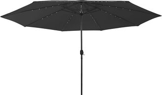 vidaXL Sombrilla De Jard&iacute;n Con Luces Led Negro 400 Cm Vidaxl