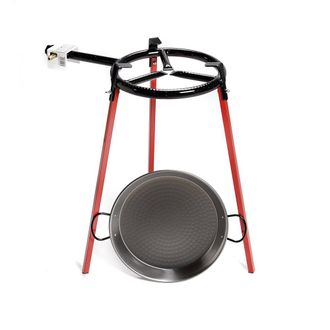 Vaello la Valenciana Edm - Set Paellera Pulida &Oslash;38 Cm Con Tr&iacute;pode Y Quemador De Gas 300 Mm