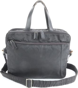 Prada Black Nylon Leather Shoulder Bag (Pre-Owned)