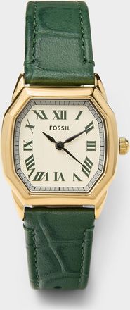 Fossil Mens Harlow green croc leather watch