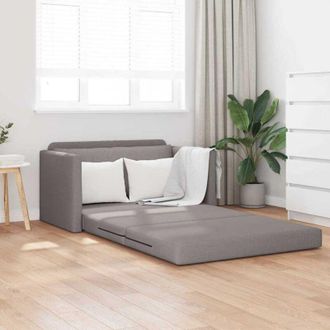 vidaXL Sof&aacute; Cama Taup&eacute; 124 X 71 X 78 Cm Tela Vidaxl