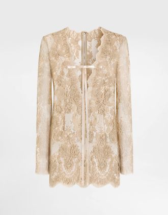 Dolce & Gabbana Lace Dress - Woman Dresses Beige 36
