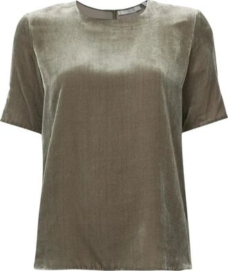 Vince Blusa in velluto - - Blouses & Shirts - Donna - Verde - L
