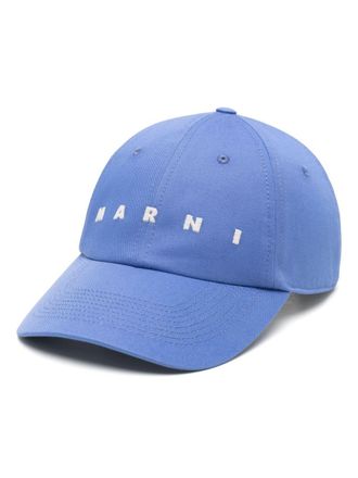 Marni logo-embroidered baseball cap - men - Viscose/Cotton/Cotton - L - Blue