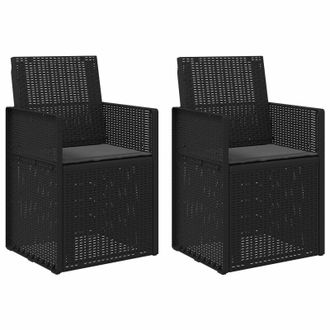 vidaXL Sillas De Comedor De Jard&iacute;n 2 Pcs Gris Antracita Pp Vidaxl