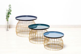 Kayoom Beistelltisch »Laudatio Beistelltisch-Set, Beistelltische im 3er-Set,Gitteroptik« Set, 3 Stk. tlg. 3er-Set, vielfältig einsetzbar, aktuelle Farben