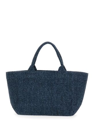 Ganni Womens Tote Bag Blue Cotton
