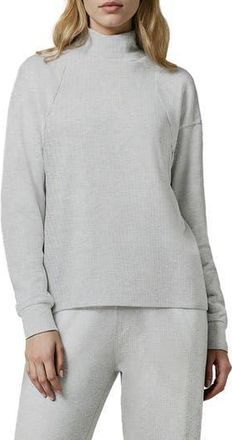 Three Dots Brushed Ribbed Pullover Sweatshirt in Heather Grey at Nordstrom Rack, Size X-Large