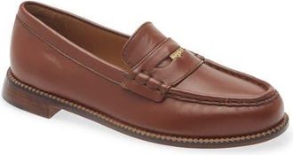 Freda Salvador Modern Penny Loafer in Chocolate Leather at Nordstrom, Size 10.5
