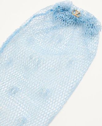 Valentino Garavani Guanti Lunghi Vlogo Signature con fibra metallizzata Donna AZZURRO 6