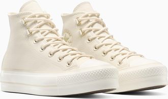 Converse Sneaker CONVERSE CHUCK TAYLOR ALL STAR LIFT, Damen, Gr. 42,5, light dune, light dune, egret, Leder, Schuhe Sneaker, Winterschuhe, wasserdicht und gef&uuml;