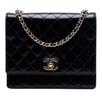 Chanel Pre-owned Patent Quilted Crossbody - Dames - Pre-owned - Zwart - Maat: ONE Size Leer