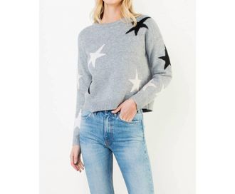 THML Clothing Star Pattern Knit Sweater In Heather Gray