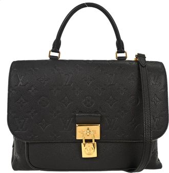 Louis Vuitton Marignan Handbag Monogram Empreinte Leather Black Leather Handbag (Pre-Owned)