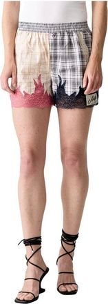 Andersson Bell Pantalones Cortos de Boxeador Bordados con Encaje y Cuadros - Shorts - Mujer - Multicolor - S